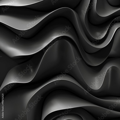 Black Abstract Texture Wave Forms