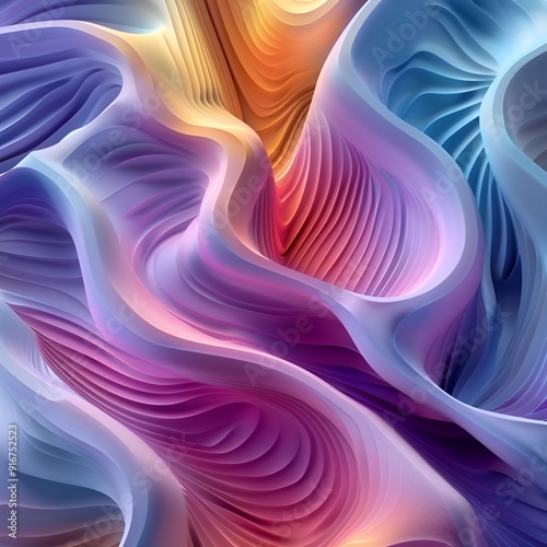 Rainbow Abstract Wave Shape with color fade