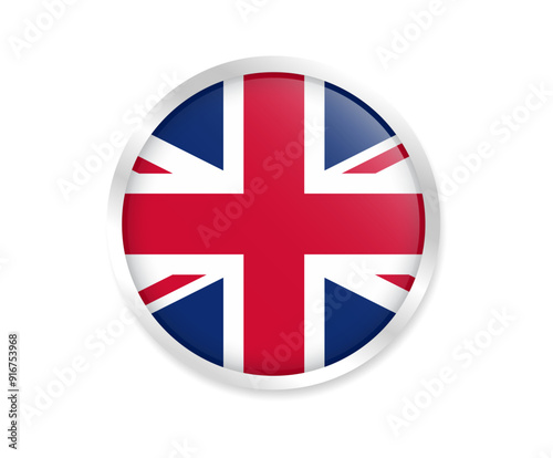 Flag of United Kingdom. Round flag. Flag icon. circle flag icon logo vector illustration eps