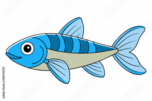 Create a fish Danio  art vector illustration