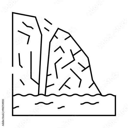 breakaway iceberg disaster line icon vector. breakaway iceberg disaster sign. isolated contour symbol black illustration