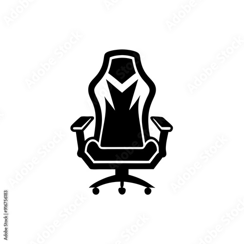 Gaming chair logo design silhouette vector on a white background