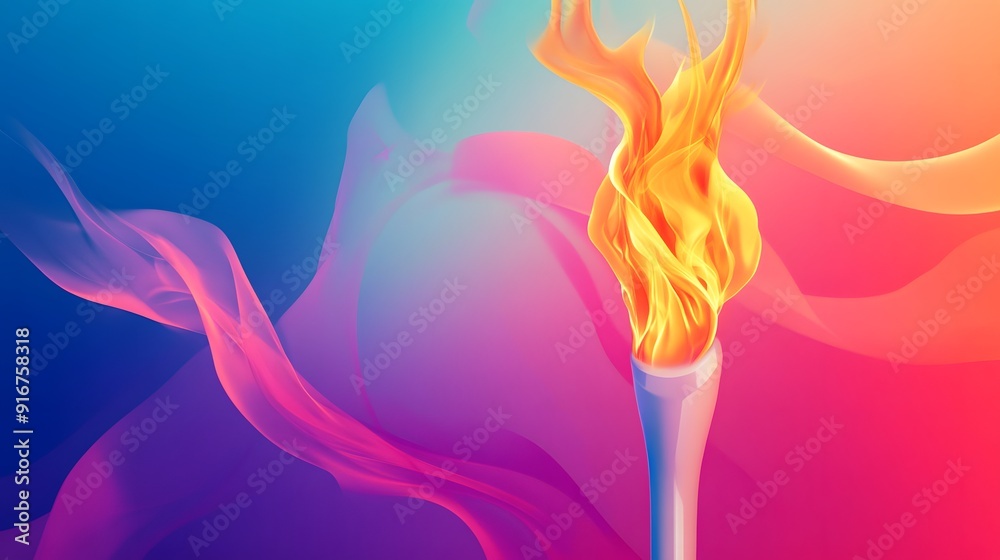Abstract Torch Flame with Gradient Background. Abstract Torch Flame with Gradient Background.