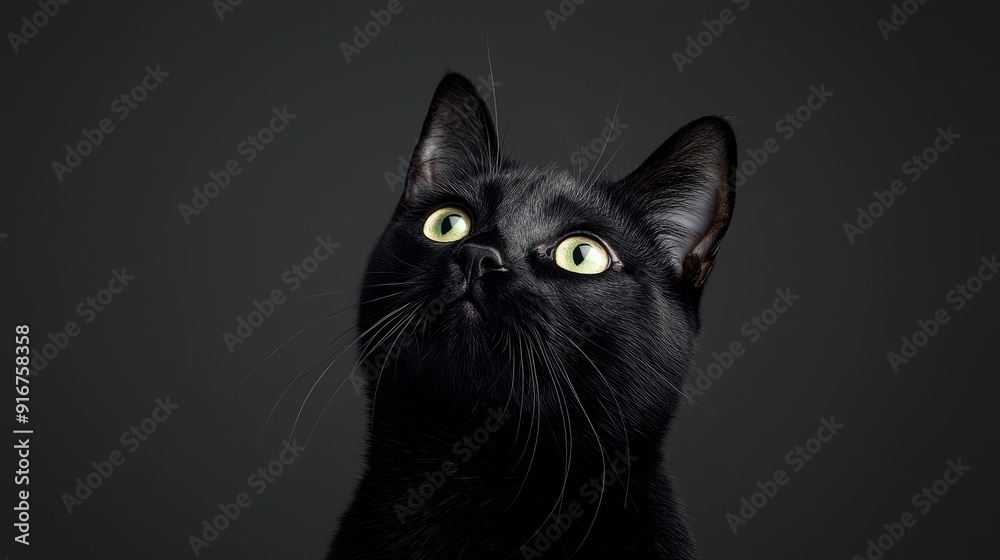 Fototapeta premium Black Cat With A Mysterious Aura