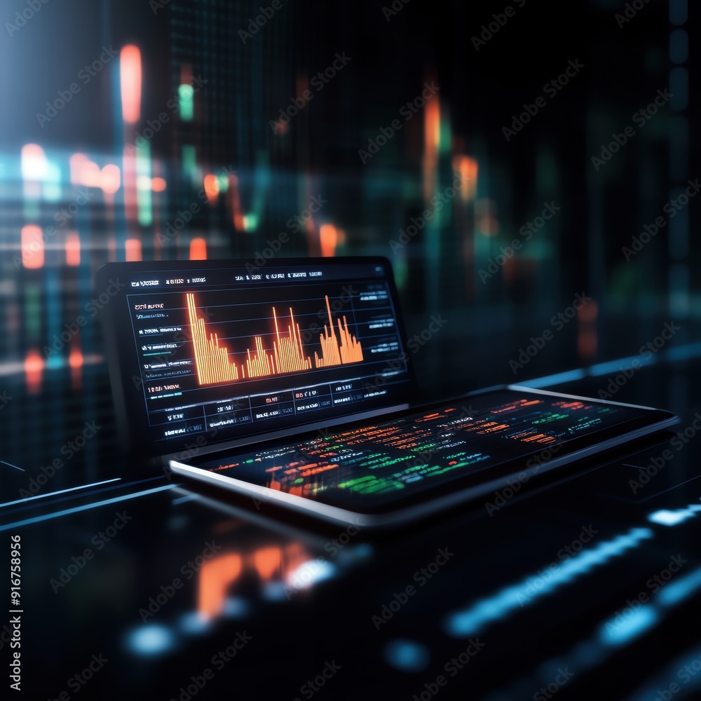 A close-up view of a laptop displaying financial data and graphs, symbolizing finance and technology integration in trading. A close-up view of a laptop displaying financial data and graphs, symbolizing finance and technology integration in trading.