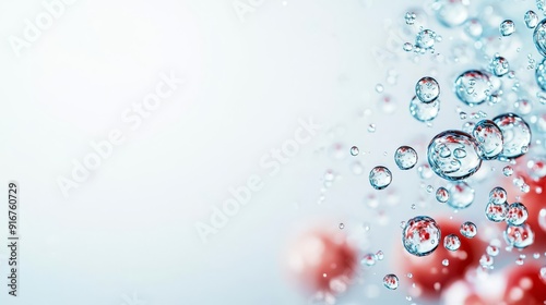 Illustration of water molecules being absorbed by body cells