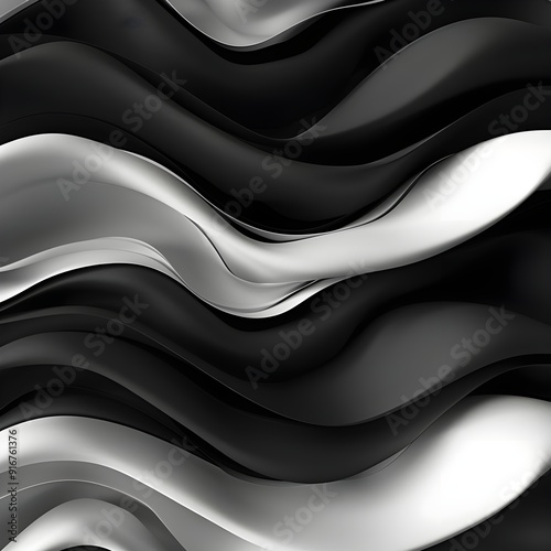 Black and White Abstract Wave Background