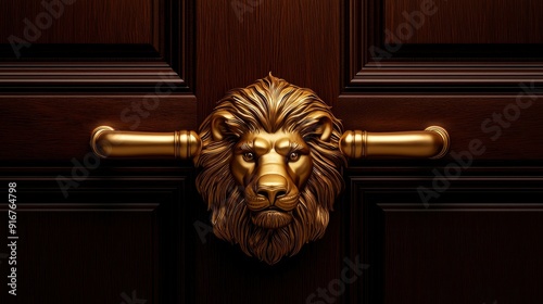 Antique Lion Door Knocker, Classic And Timeless photo