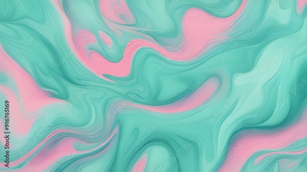 Obraz premium mint ink liquid background