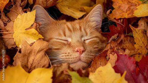 Autumn Cat, Cozy And Warm