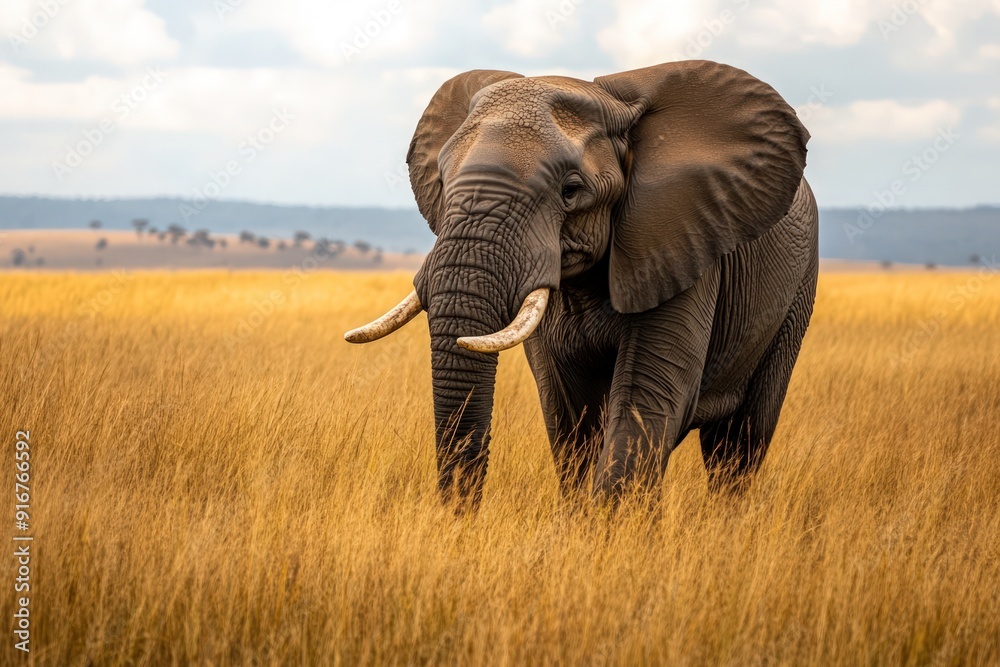 Fototapeta premium African Elephant in the Savanna