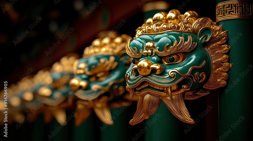 Beijing Forbidden City Copper Lions, Historic And Grand