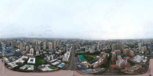 Photography Mumbai Skyline v5 8K 360 degree, equirectangular projection, environment map