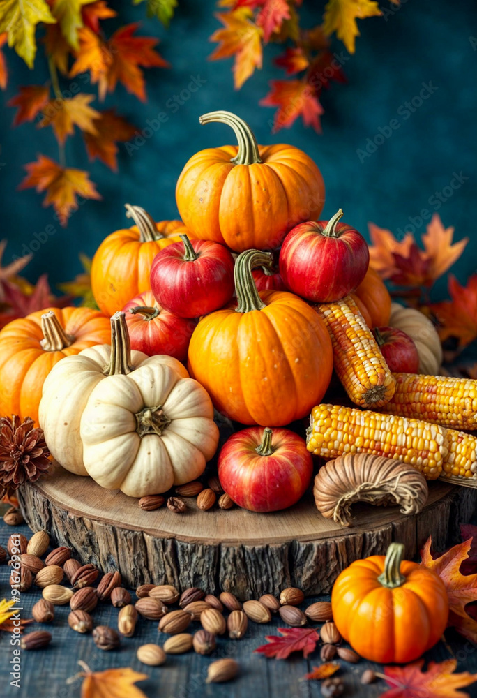 Autumn Harvest Frame with Wooden Center Autumn Harvest Frame with Wooden Center
