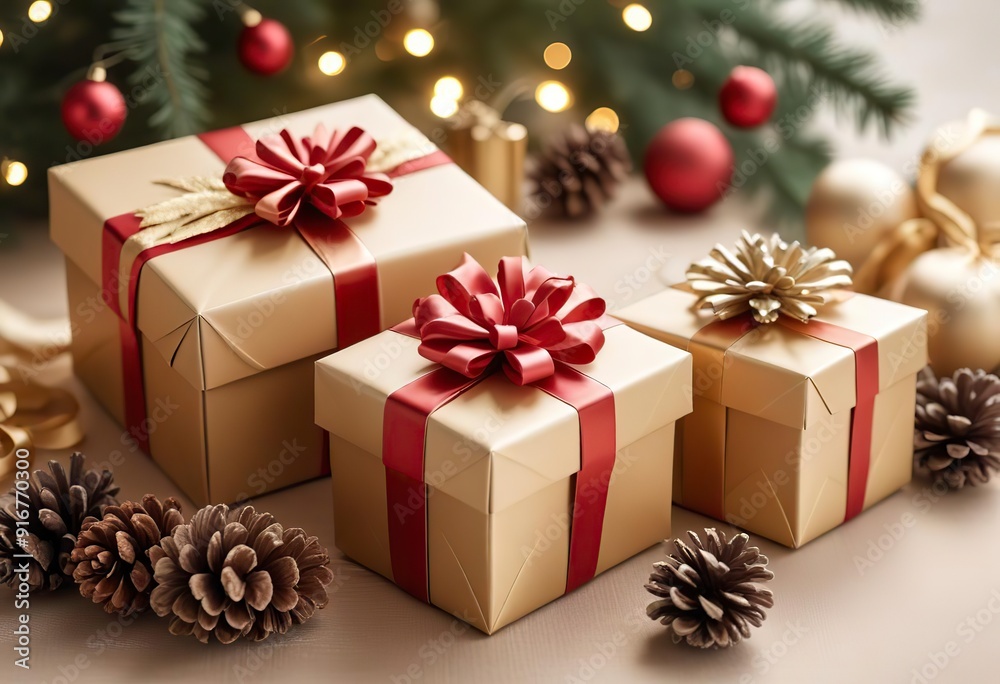 christmas gift box with ribbon Ai generated christmas gift box with ribbon Ai generated