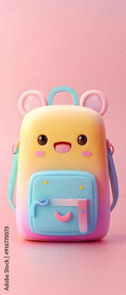 Vertical Adorable clay, back to school ,a child Kindergarten and early childhood classes, muted pastels, 3D clay icon, kawaii bag, cute tiny model Vertical Adorable clay, back to school ,a child Kindergarten and early childhood classes, muted pastels, 3D clay icon, kawaii bag, cute tiny model
