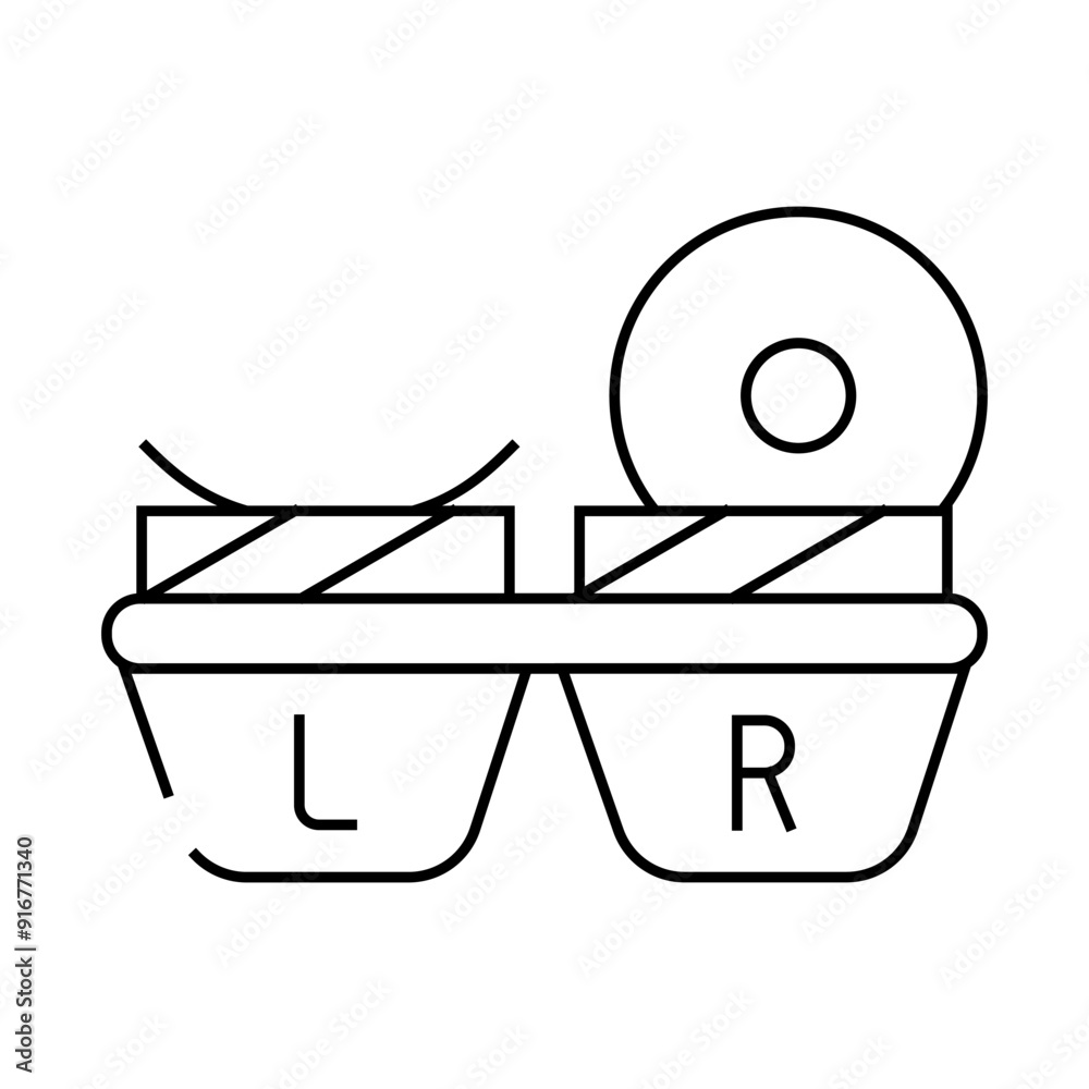 lens container line icon vector. lens container sign. isolated contour symbol black illustration lens container line icon vector. lens container sign. isolated contour symbol black illustration