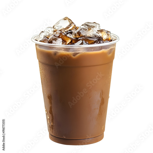 Iced coffee cup isolated on white background