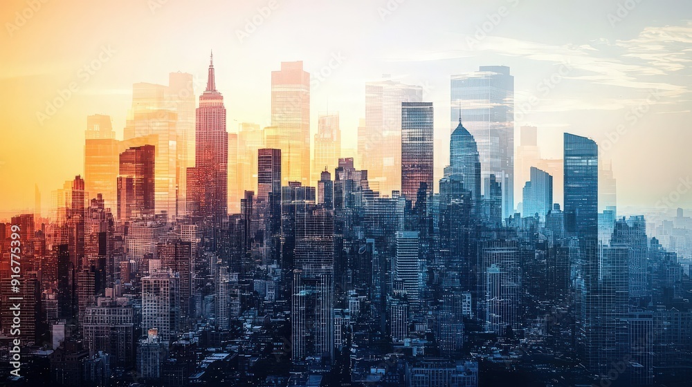 A vibrant city skyline at sunset, featuring a blend of modern architecture and urban lifestyle, creating a mesmerizing cityscape. A vibrant city skyline at sunset, featuring a blend of modern architecture and urban lifestyle, creating a mesmerizing cityscape.