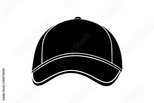  Silhouette vector design of a black color cap on white background
