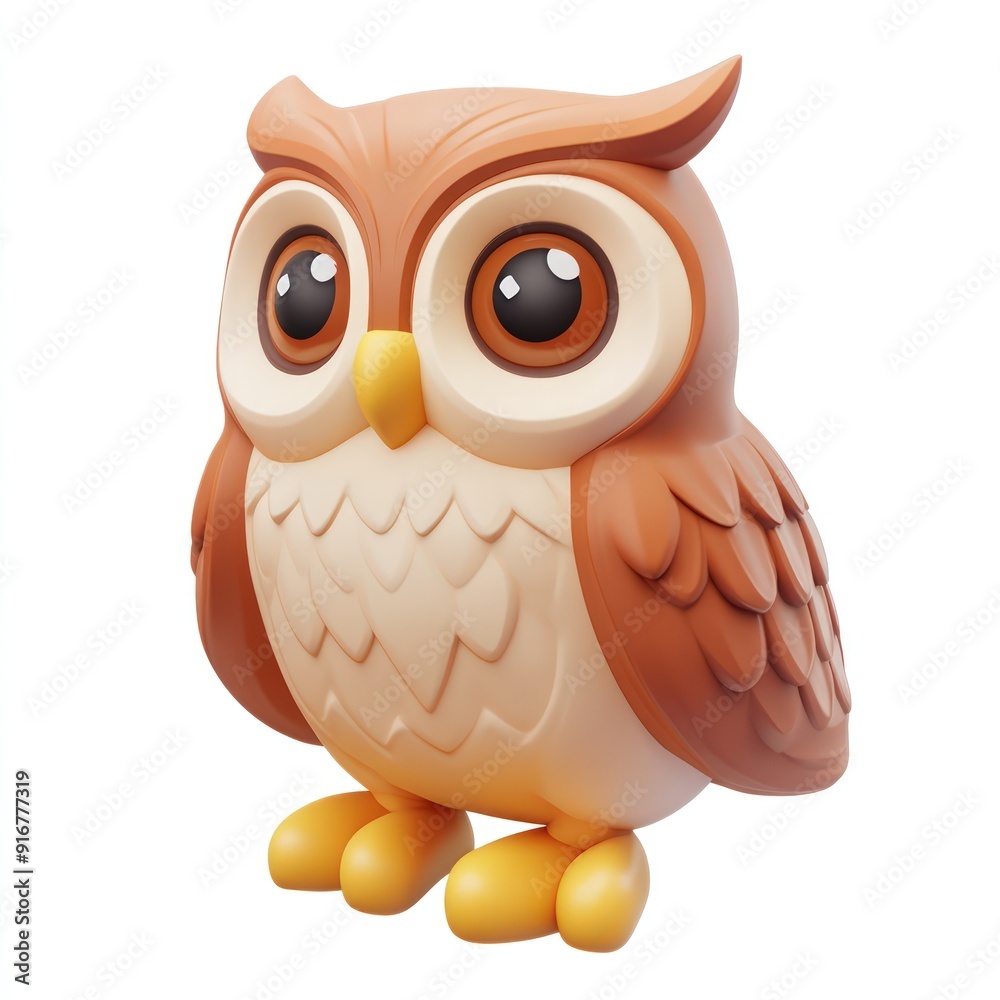 3D icon of owl 3D icon of owl