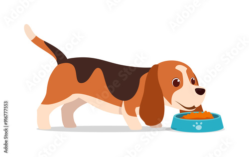 happy cute basset hound dog with good quality and design