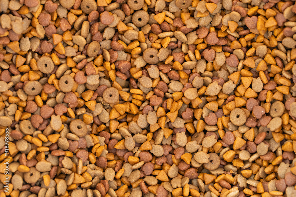 close up grain dog or cat food for healthy diet.