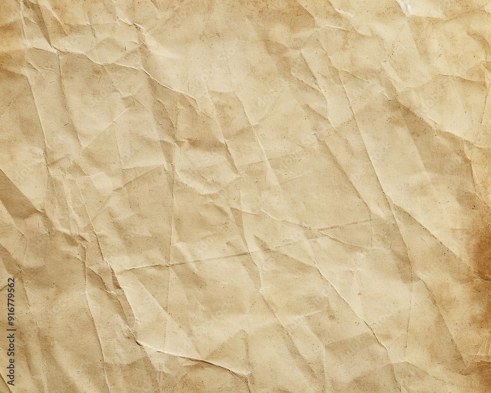 A sheet of crumpled wrapping paper. Kraft packing paper background texture A sheet of crumpled wrapping paper. Kraft packing paper background texture