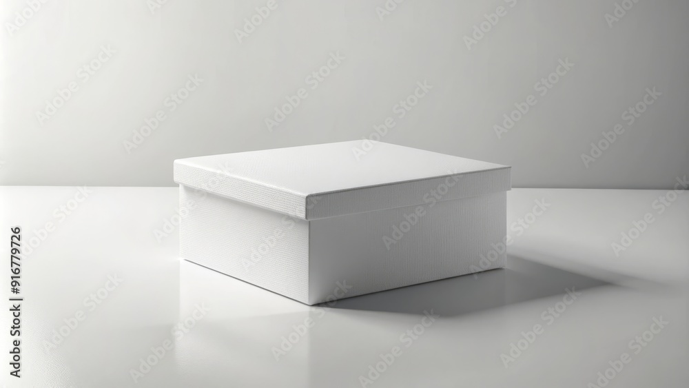 Isolated white textured cardboard box mockup on a clean white table, 3D rendered with subtle shadows and realistic creases, perfect for e-commerce product display. Isolated white textured cardboard box mockup on a clean white table, 3D rendered with subtle shadows and realistic creases, perfect for e-commerce product display.