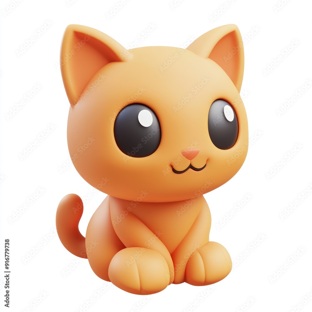 Cute Cartoon Cat with Big Eyes Cute Cartoon Cat with Big Eyes