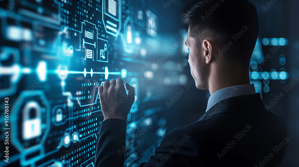 Cybersecurity Showcase: Futuristic Sleek Technology for Advanced Digital Protection in Modern Business