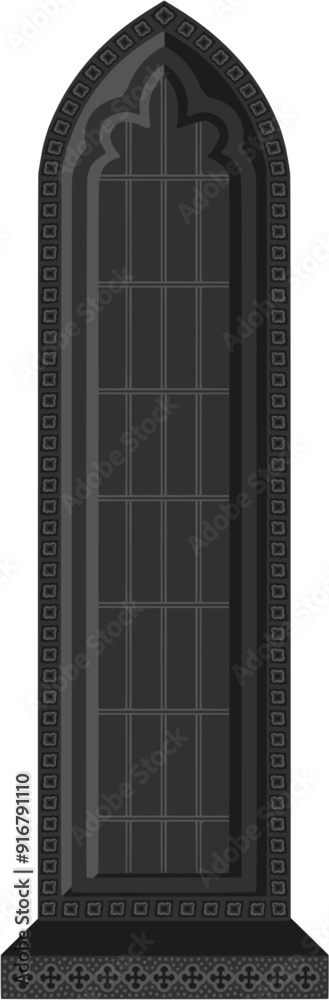 Obraz premium Gothic window tracery. Stone architectural frame. Illustration.