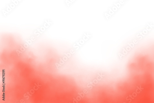 Abstract red smoke mist fog on a transparent background. Texture for creating an intense nuance, graphic and web