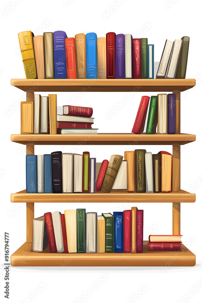 Bookshelf mock up isolated on white background Bookshelf mock up isolated on white background
