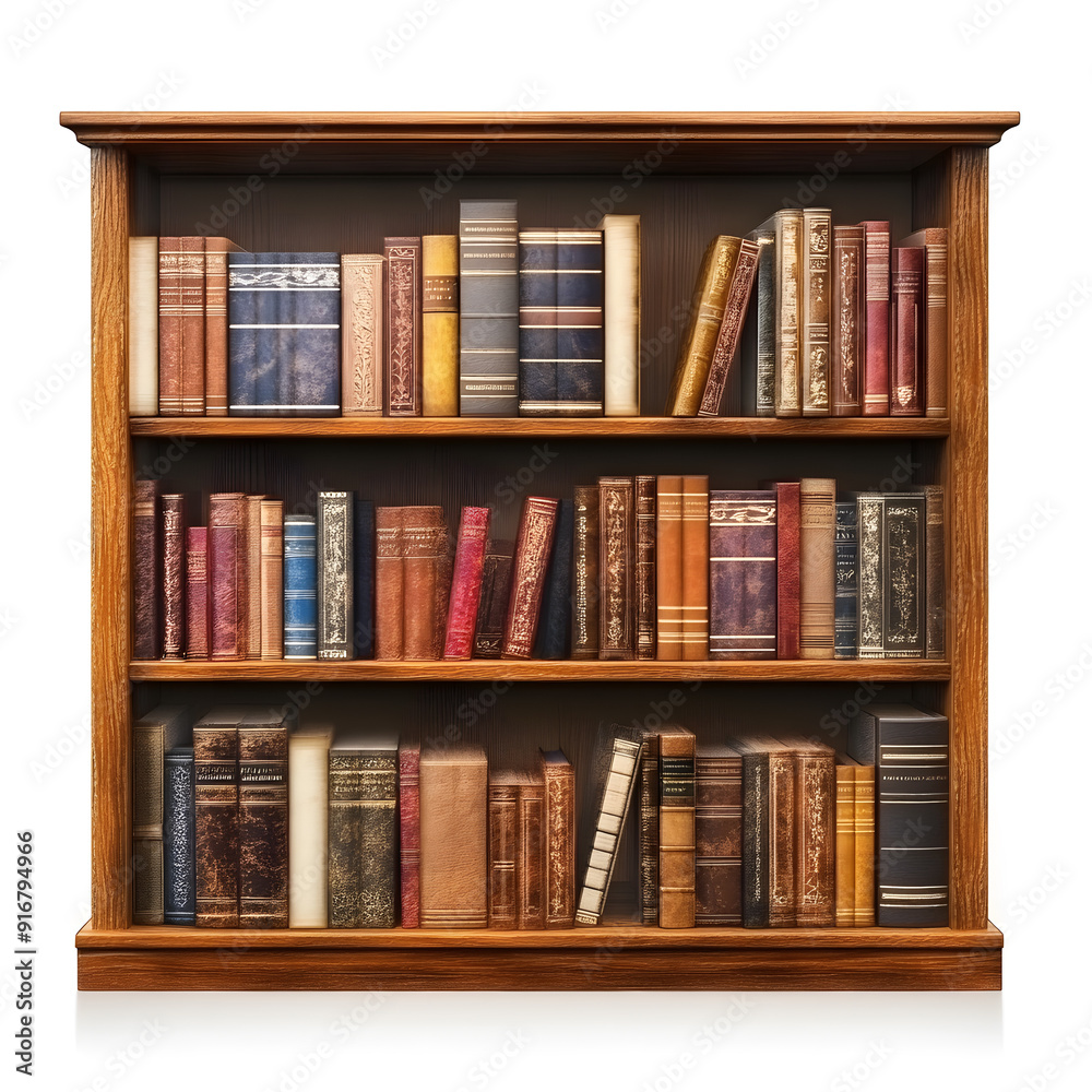 Bookshelf mock up isolated on white background Bookshelf mock up isolated on white background