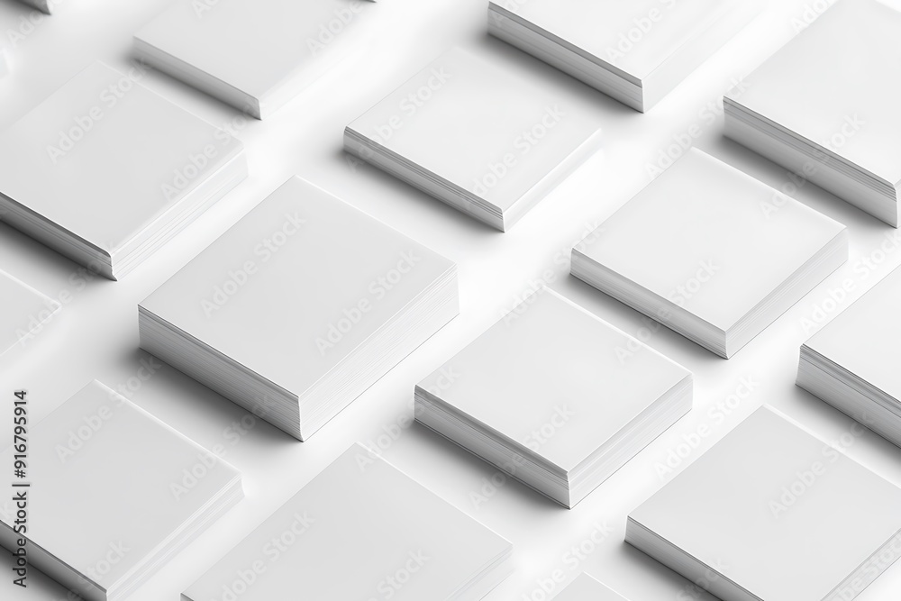 Stack of White Paper Mockup for Design and Branding Stack of White Paper Mockup for Design and Branding