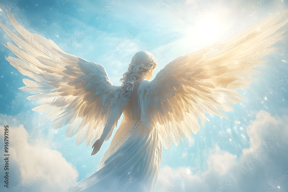 Spirit of an angel in the sky. Background with selective focus and copy space Spirit of an angel in the sky. Background with selective focus and copy space