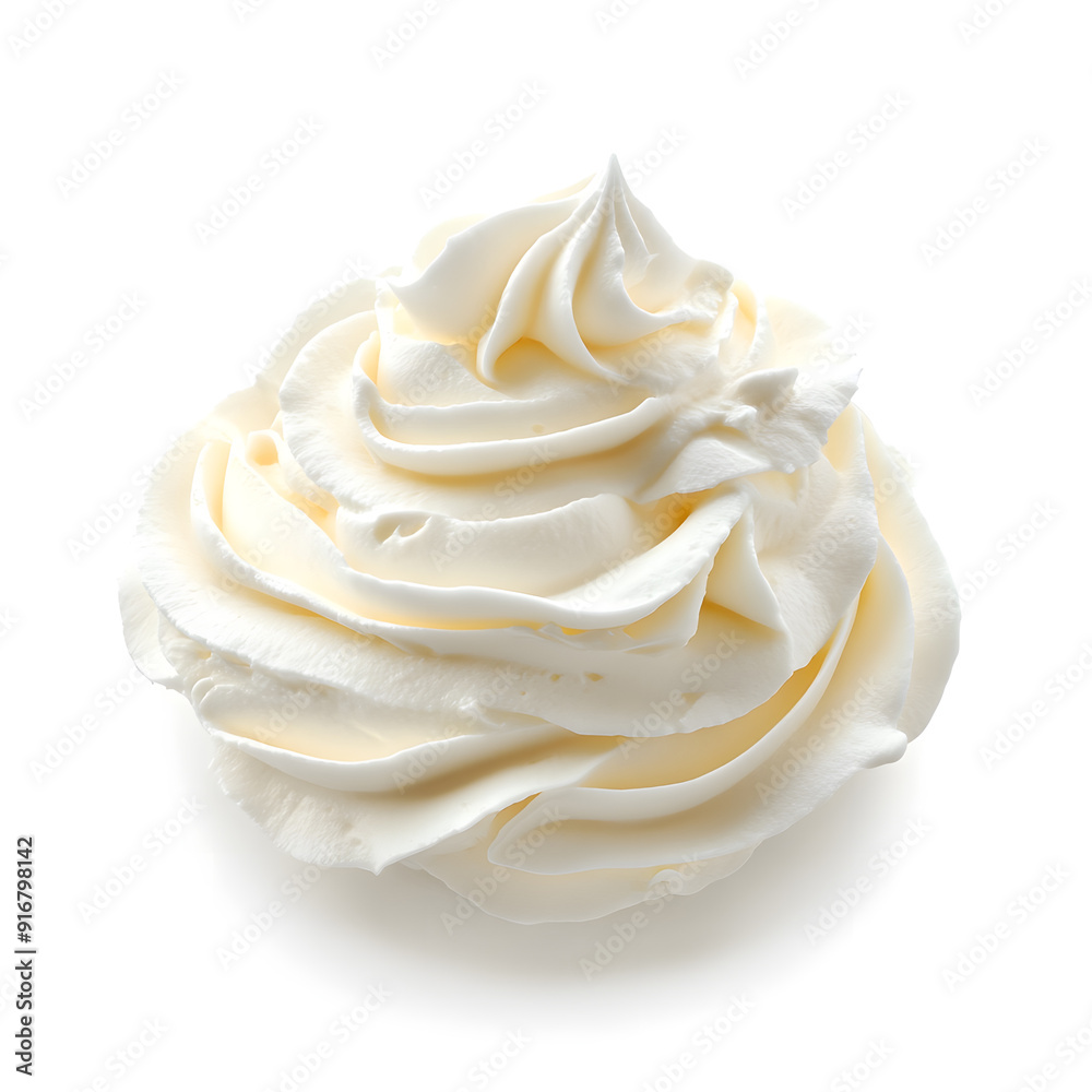 White Whipped cream isolated on white background White Whipped cream isolated on white background
