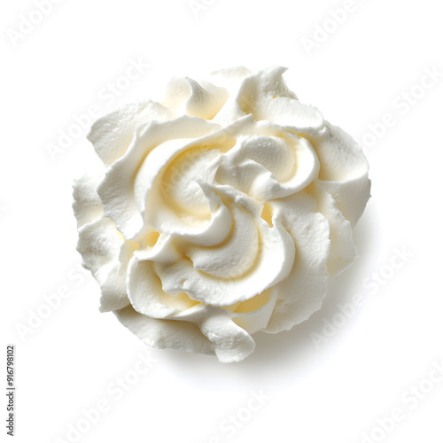 White Whipped cream isolated on white background