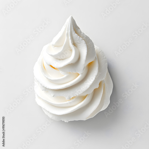 White Whipped cream isolated on white background