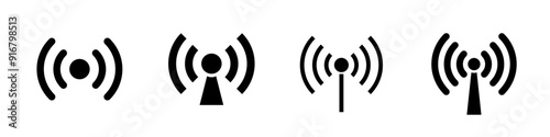 Signal icon set. Wifi signal icon.