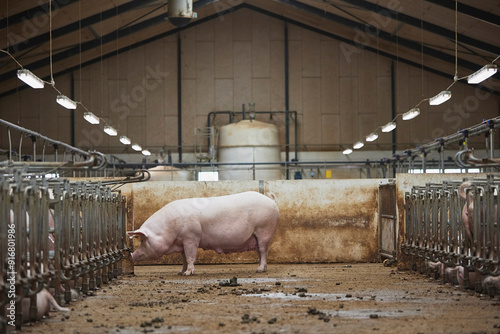 Pregnant sows on a modern farm in Denmark