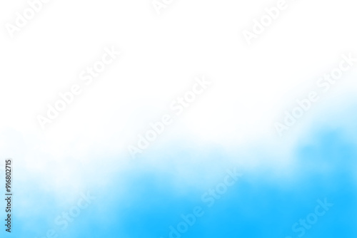 Abstract blue smoke or fog on transparent white background, color smoke effect, Halloween texture, atmospheric mist design element, PNG file