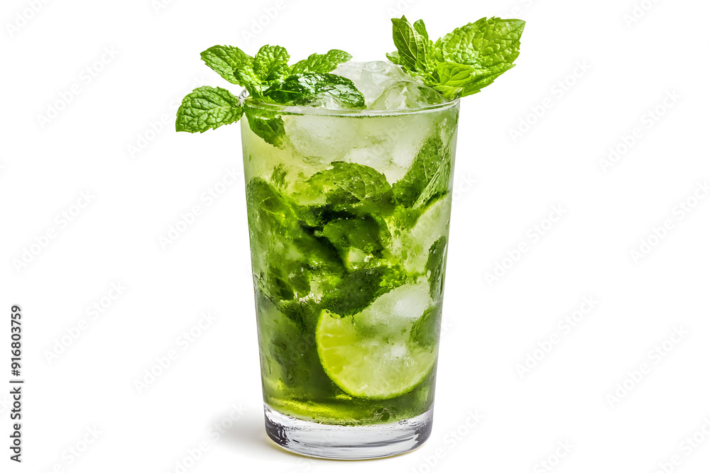 Glass of mojito isolated on white background Glass of mojito isolated on white background