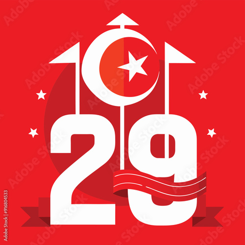 vector 29 october turkey republic day 29 ekim