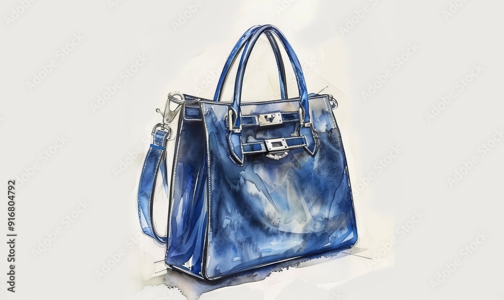 Fashion sketch of a chic handbag design, trendy and stylish Fashion sketch of a chic handbag design, trendy and stylish