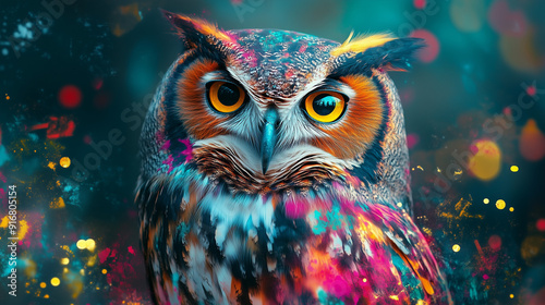 owl in the night sky