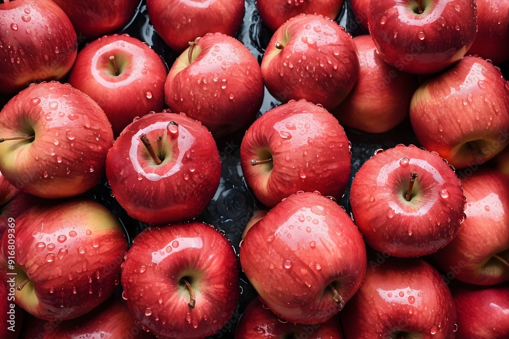 Red Apples with Water Drops. Red Apples with Water Drops.