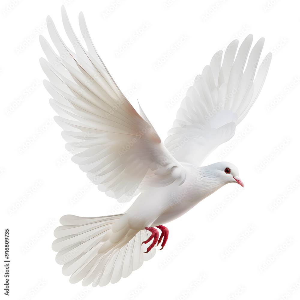 Fototapeta premium White Dove flying isolated on white background