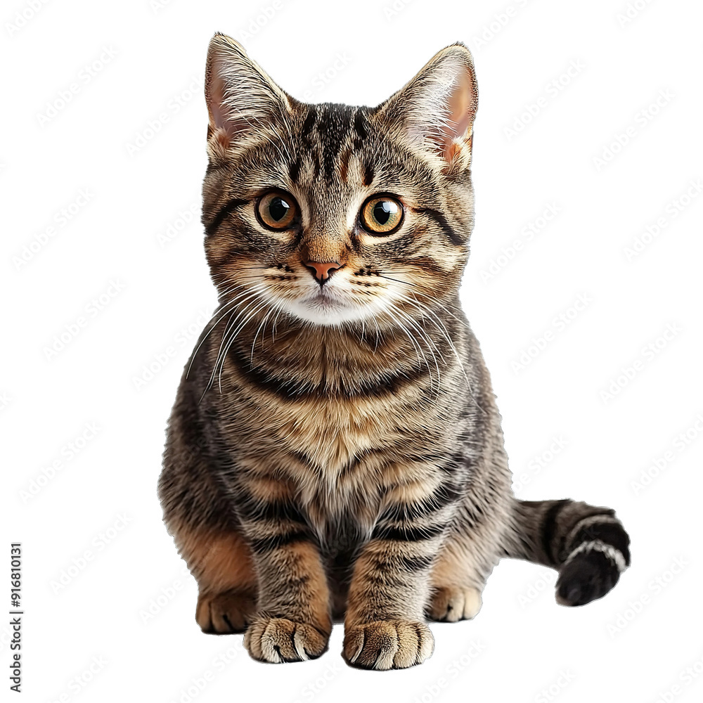 Obraz premium Cats Transparent Isolated White Background Shoot